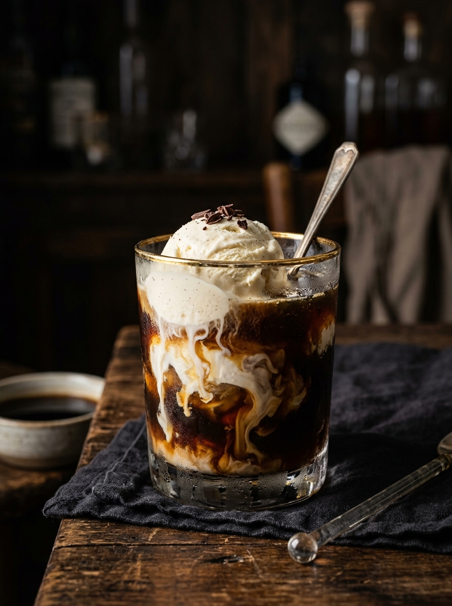 The Meltdown — cold brew float with vanilla ice cream