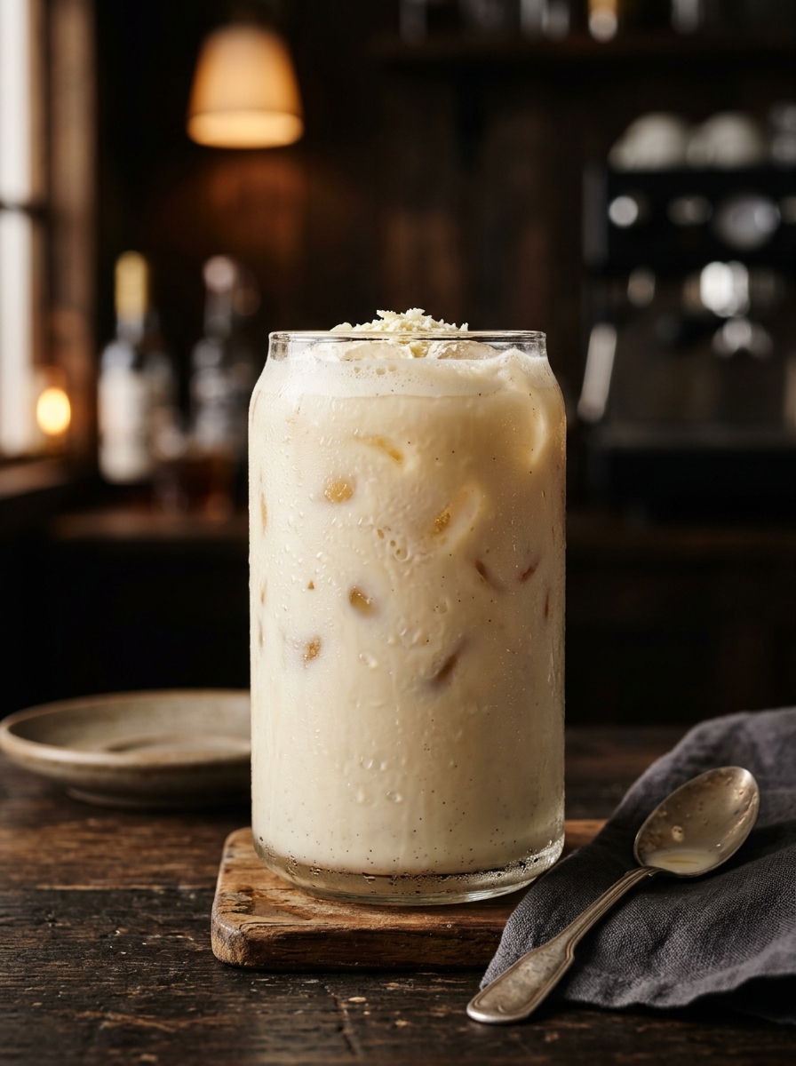 White Hot Lava — creamy white chocolate vanilla latte